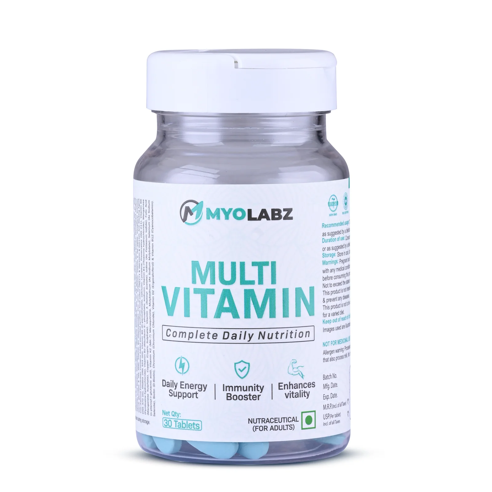 Myolabz Multivitamin Complete Daily Nutrition Blue | 30 Tablets