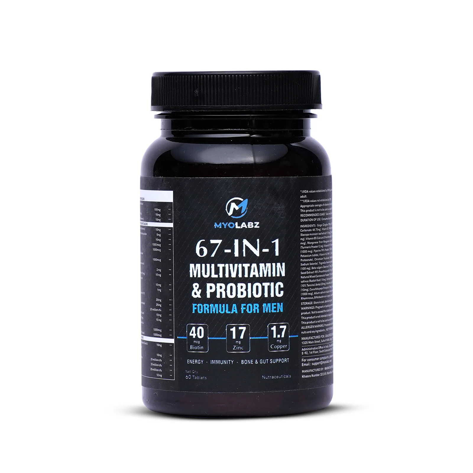 Myolabz 67-In-1 Multivitamin & Probiotic for Men