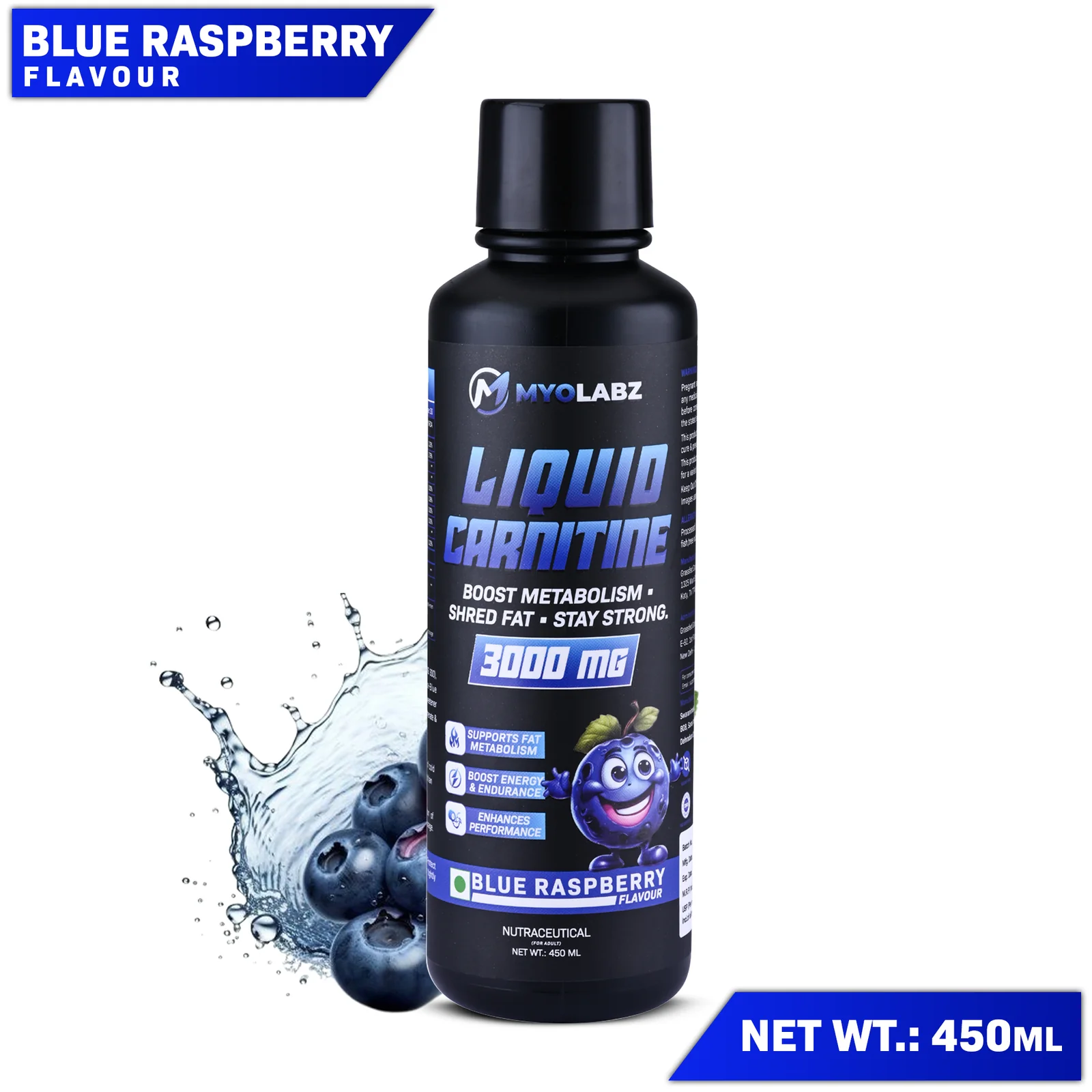 Myolabz Liquid L-Carnitine 3000mg Fat Burner | 450ml